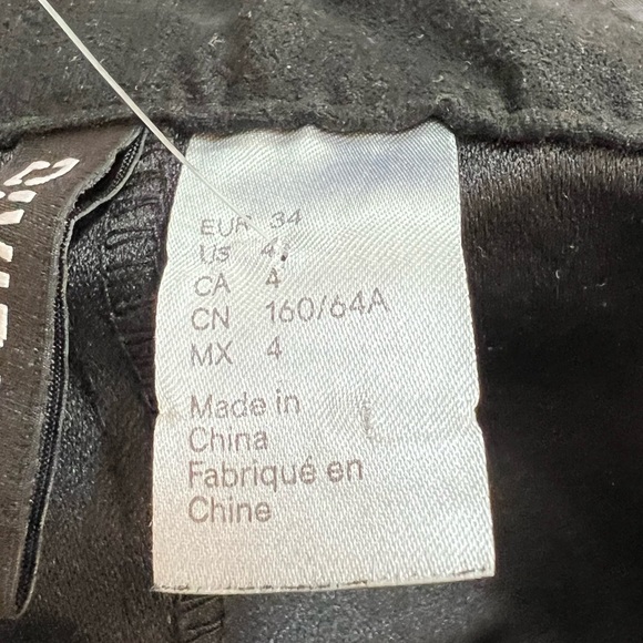 H&M Faux Suede Zip Up Jumper Pinafore Overall Mini Dress Black (4) - Picture 4 of 4